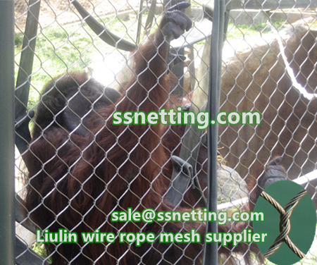 Primate animal cages fence netting for sale, liulin monkey wire rope netting