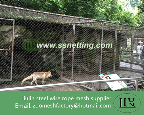 stainless steel wolf fence mesh manufactures / zoo wolf cage mesh / wire rope wolf cage enclosure mesh