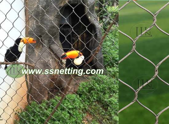 factory supplies for parrot exhibit fence netting,zoo enclosures for toucan exhibit, hornbill cages mesh, hand-woven stainless steel netting