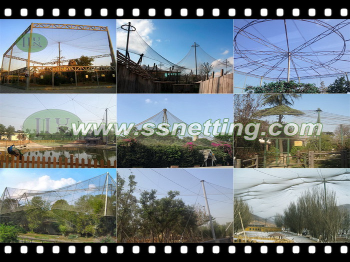 Flexible netting aviary for birds, bird aviary netting project cases