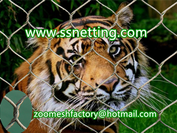 Stainless steel tiger cage fence mesh, sales for tiger metal protection net, stainless steel tiger enclosure fence factory