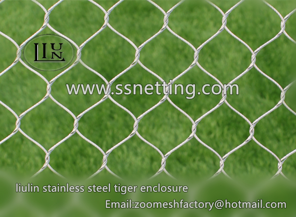 Stainless steel tiger enclosure for sale, zoo tiger cage fence mesh, steel wire rope tiger enclosure fence net