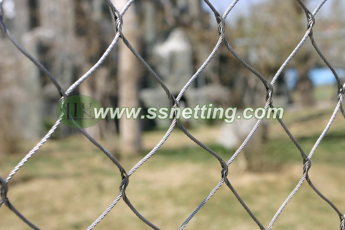 Stainless steel woven rope mesh, animal cage fence net, zoo hand-woven by steel wire rope mesh