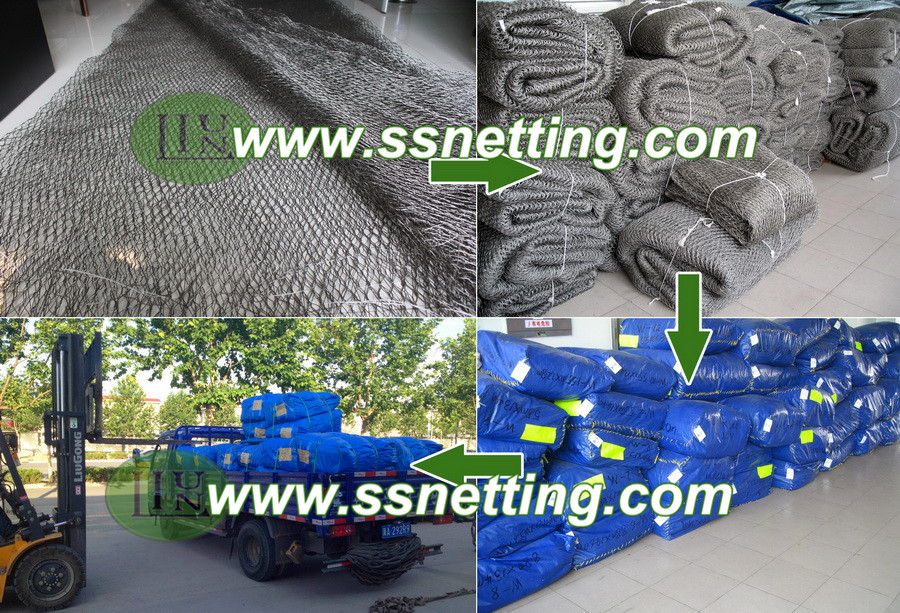 20 years factory specialized for producting steel wire rope netting mesh in China