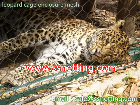 Zoo leopard fence mesh, steel wire rope leopard cage net, cheetah cage enclosure