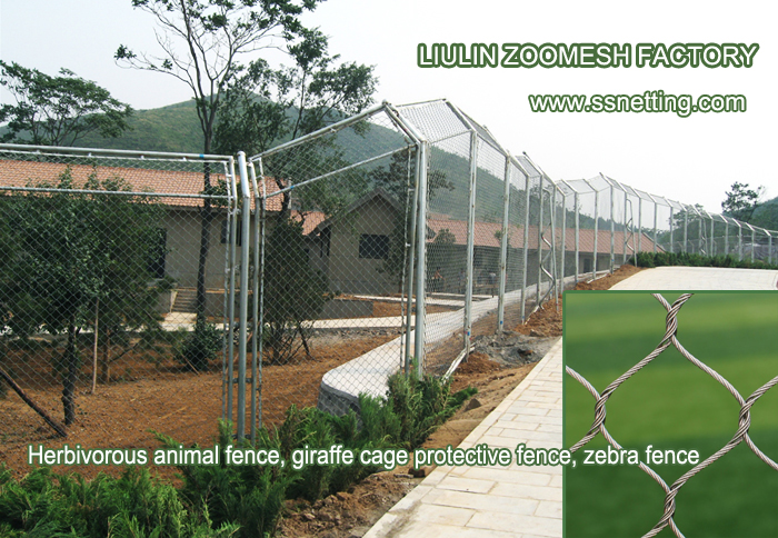 Wire rope safety net in the zoo for sale, zoo fence supplier, animal cage enclosure mesh manufacturer