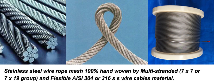 Stainless steel materials wire cable woven mesh