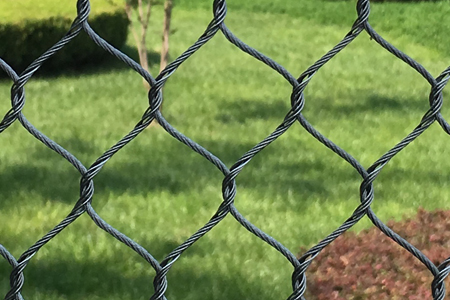 Black stainless steel cable mesh for animal enclosure fences