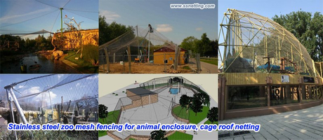 Stainless steel zoo mesh fencing for animal enclosure, cage roof netting .jpg