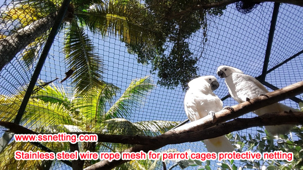 stainless steel wire rope mesh for parrot cages protective netting.