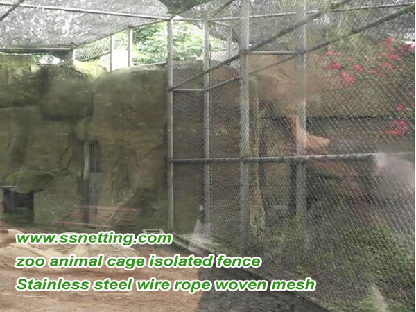 Stainless steel wire rope zoo mesh can be used for Animal cage isolation fence in zoologicals, wildlife parks, museum, exhibition and other similar places.