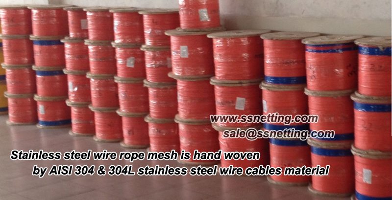 stainless steel wire rope mesh AISI304-304L