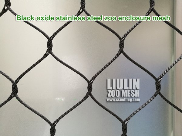 Black oxide stainless steel zoo enclosure mesh