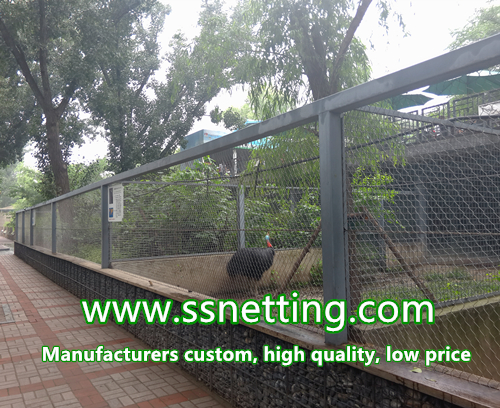 wire rope netting fence, rope mesh enclosure, stainless steel wire cable netting