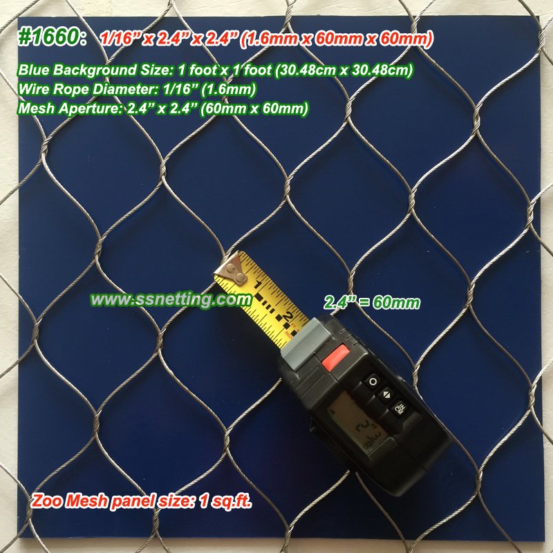 stainless steel wire rope mesh 1660
