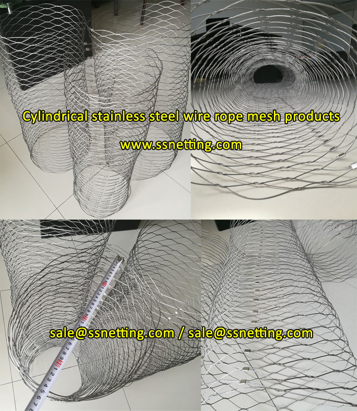 Cylindrical stainless steel wire rope mesh products
