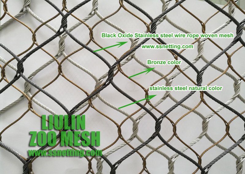 Black Oxide Stainless steel wire rope woven mesh
