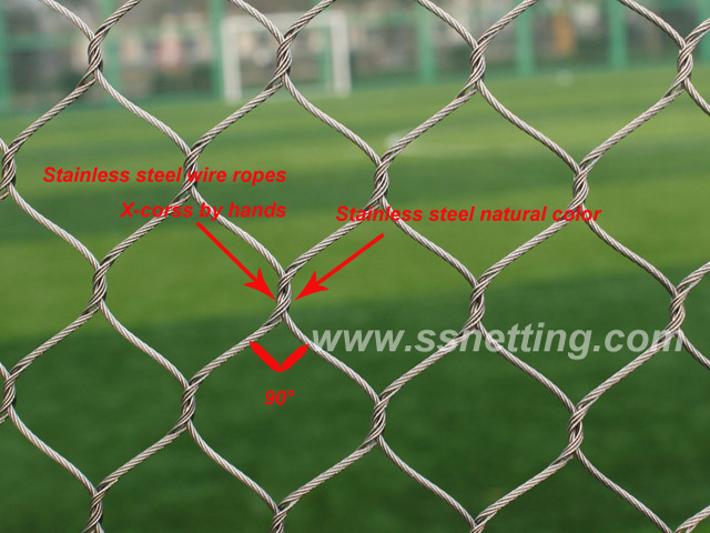 Stainless Steel Wire Rope Mesh 3/64", 4" X 4", ( 1.2mm, 102mm X 102mm)