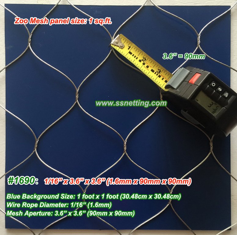 stainless steel wire rope mesh 1690