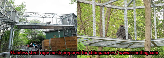 stainless steel rope mesh prepared for chimpanzees