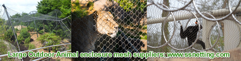 Large Outdoor Animal enclosure mesh suppliers www.ssnetting.com