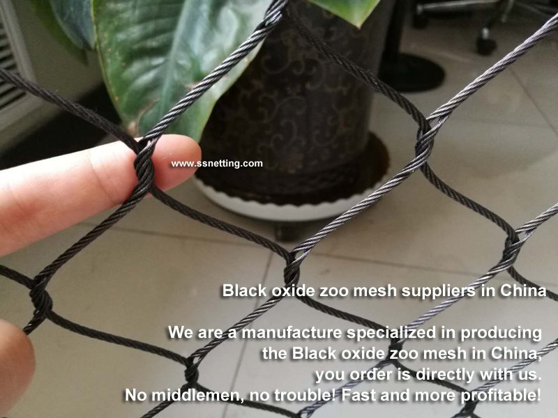 Black oxide stainless steel wire rope woven mesh