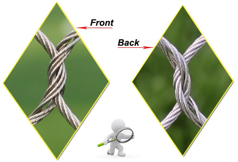 details of stainless steel wire rope mesh