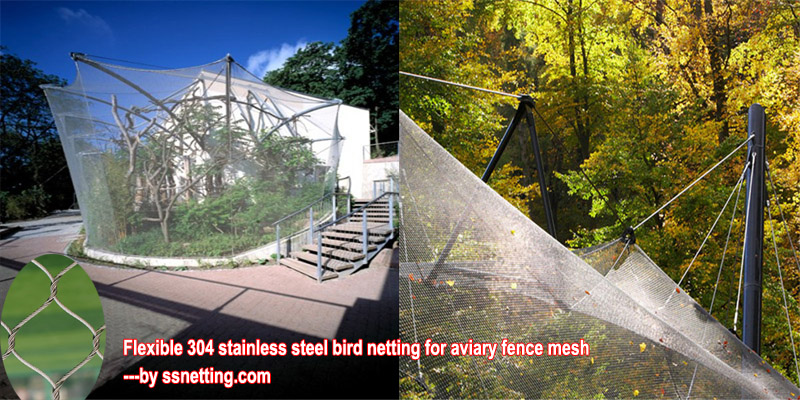 Flexible 304 stainless steel bird netting for aviary fence mesh