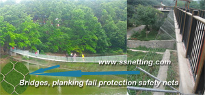 Bridges, planking fall protection safety nets
