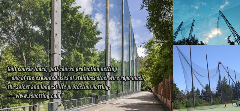 Golf course fence, golf course protection netting