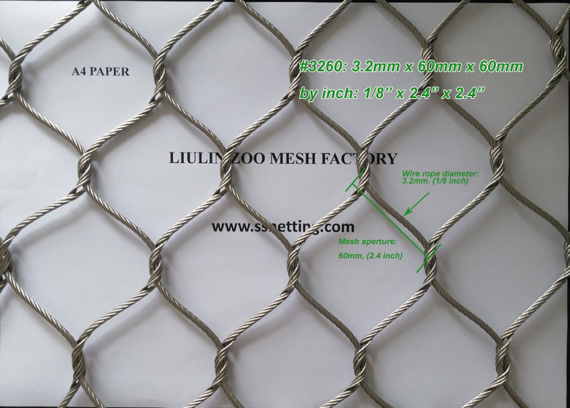 stainless steel wire rope mesh 3260