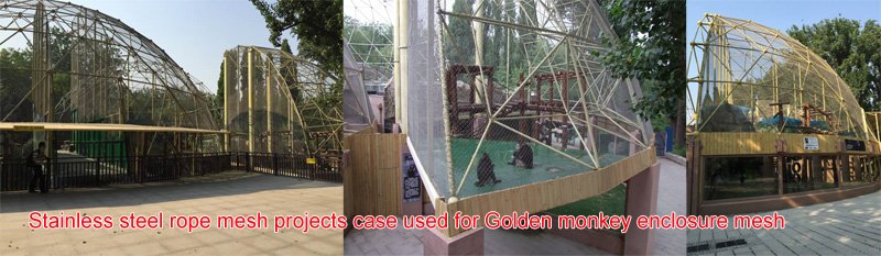 Stainless steel rope mesh projects case used for Golden monkey enclosure mesh.jpg