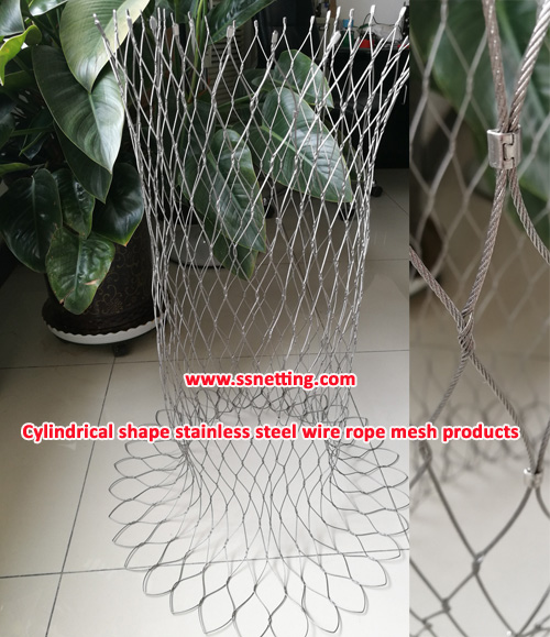 Cylindrical shape stainless steel wire rope mesh products