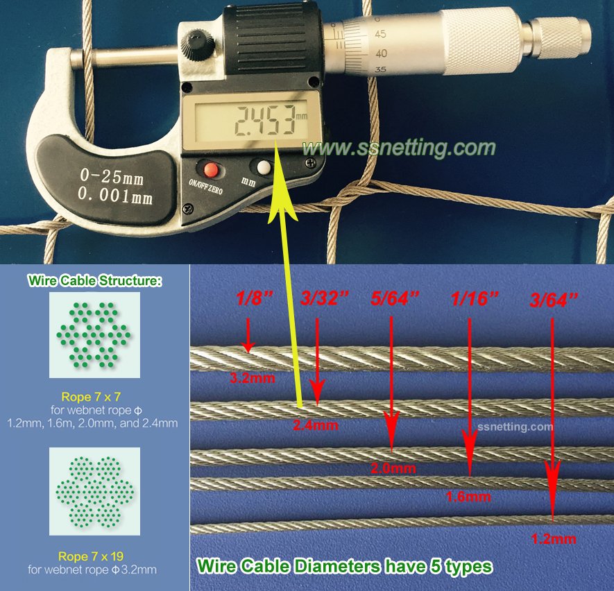 stainless steel wire rope mesh-2.4mm