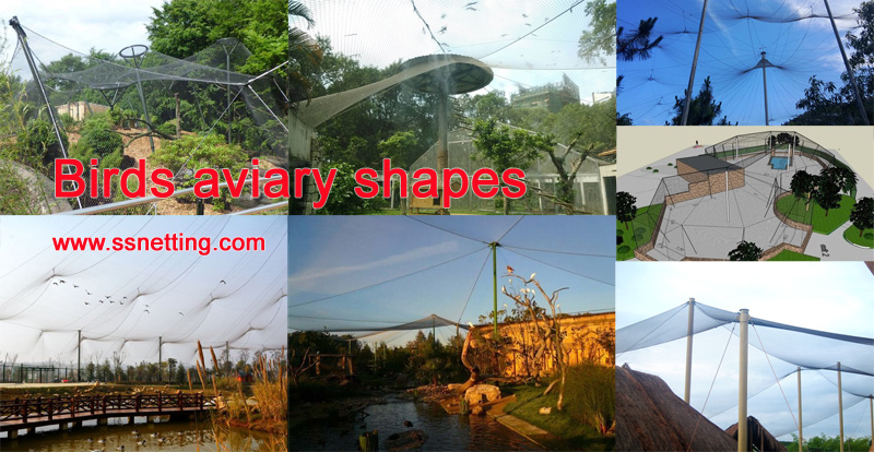 Bird Aviary netting - stainless steel wire rope mesh selection