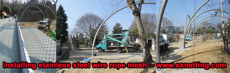 Installing stainless steel wire rope mesh