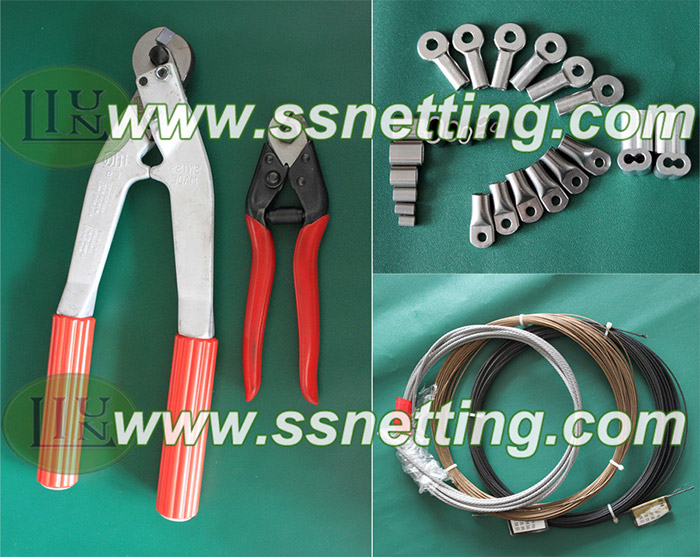wire rope netting mesh tools, zoo mesh ferrules