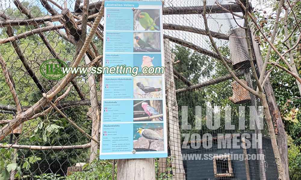 wire rope mesh in europe aviary