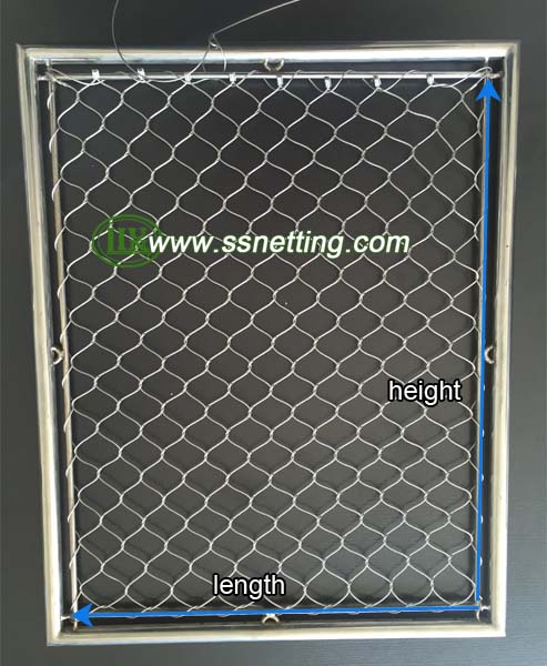 measurements of the wire cable netting